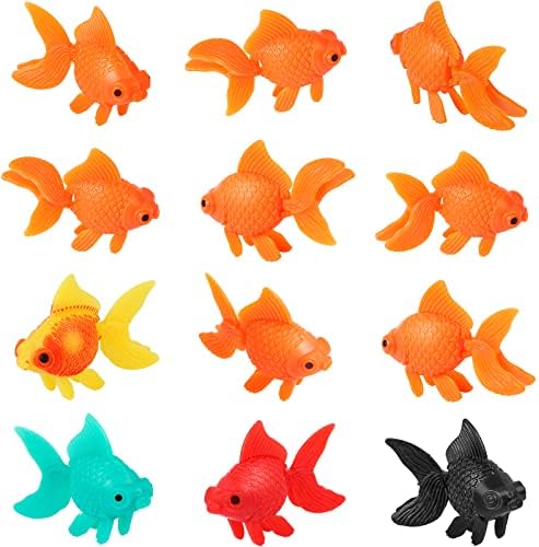 12 חתיכות מלאכותי מזויף דגי אקווריום דגי קערת טנק חממה קישוט נע צף גלודפיש קישוט 5 צבע פלסטיק זהב דגי צעצועי