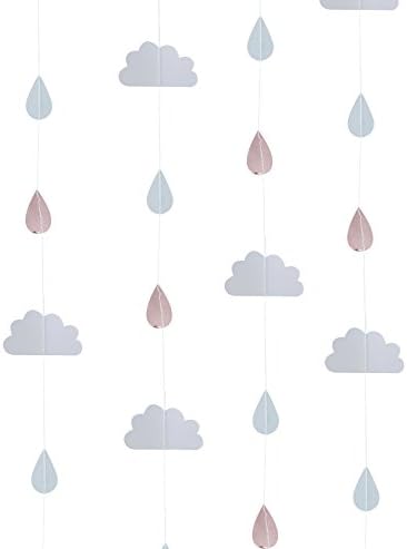ג'ינג'ר ריי רוז זהב ועננים רקע תלייה זל לקישוט למקלחות לתינוקות - שלום עולם