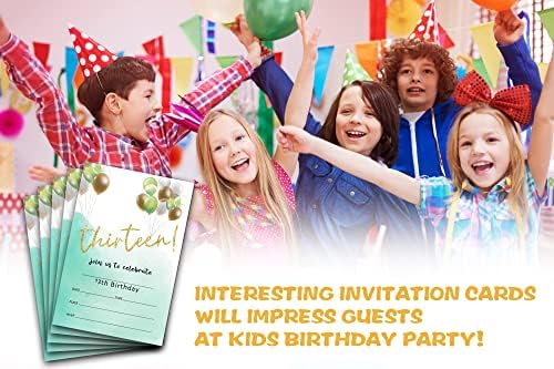 שלוש עשרה הזמנות למסיבת יום הולדת לבנות בנות - ציוד מסיבת יום הולדת 13 - מלא את מסיבת יום ההולדת הריקה מזמין