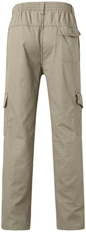 מכנסי מטען של מיאשוי בנים גברים מגברים אופנה כותנה רופפת מזדמנת בתוספת מכנסי כיס גודל של מכנסי