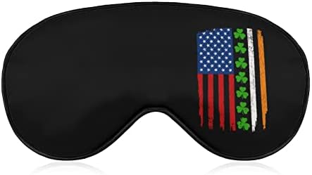 דגל אמריקאי אירי שמרוק סנט פטריק יום שינה מסיכת עיניים רכה מכסה אורות חוסמים כיסוי עיניים עם רצועה מתכווננת לנסיעות