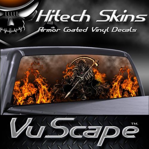 Vuscapes - עגום Reaper - גרפיקה של משאית חלון אחורית - תצוגת רכב שטח מדבקות דרך ויניל