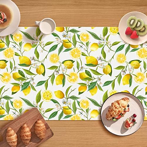 רץ שולחן פרי של פרייס באורך 72 סנטימטרים לשולחן אוכל פרחי לימון עלים בית חווה בסגנון חווה קישוט מטבח קישוט
