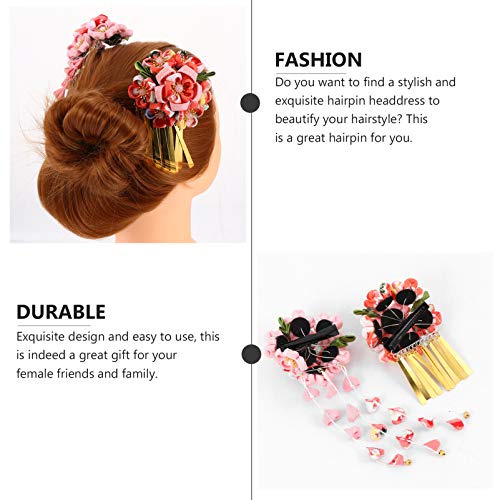 נשים שיער קליפים יפני סיכות קימונו פרח שיער קליפ שיער קישוט עניבת להקת קליפ לנשים ליידי ילדה מסורתי בגדי אביזרי