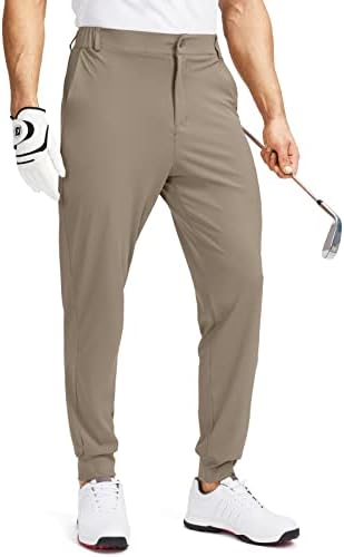 הרגעת גברים של גולף רצים מכנסיים עם 5 כיסים בכושר רזה למתוח מכנסי טרנינג ריצה נסיעות שמלת עבודה
