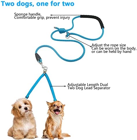 רצועת כלבים חופשית של כלב חופשי - צווארונים - מצמד כלבים, רצועת כלבים כפולה של המותניים לאימוני