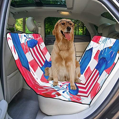מותאם אישית אמריקאי יצירתי צבע אמנות פנטגרם הדפסת רכב מושב מכסה לכלבים עמיד למים החלקה