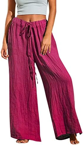 מיאשוי בתוספת גודל מכנסי קז ' ואל חליפות לנשים נשים רופף מזדמן שרוך גבוהה מותן מכנסיים מוצק צבע