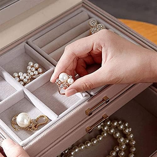 FOVKP תיבת תכשיטים מארגן תכשיטים בסגנון אירופאי סגנון קיבולת גדולה קופסא תכשיטים פשוט תכשיטים עגילי עגילי שרשרת