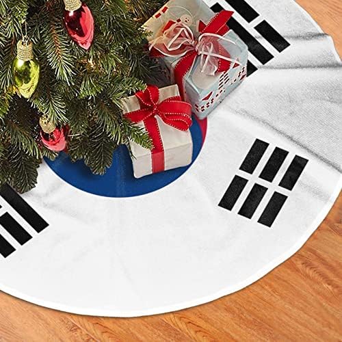 חצאית עץ חג המולד, 30-48 אינץ 'מחצלת עץ הדגל הדרום קוריאנית לקישוטים לחג המולד קישוטים למסיבת חג