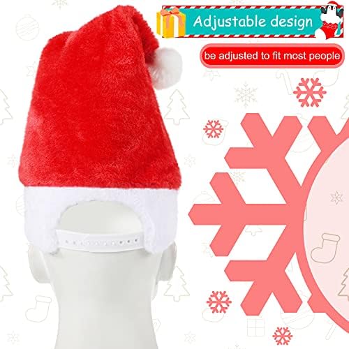 4 חתיכות מתכוונן סנטה כובעי סנאפבק חג המולד כובע יוניסקס אדום קטיפה סנטה קלאוס כובע רך הרגיש חג