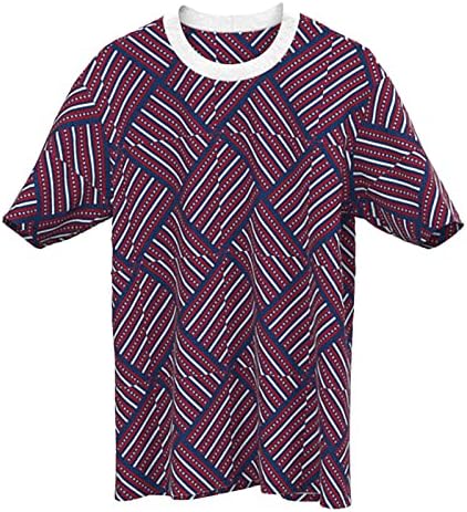 קיץ עבודת חולצות לגברים גברים גרפי טיז מקרית חולצת טי 3 ד 4 של יולי דגל דפוס בציר ארוך שרוול גבוה