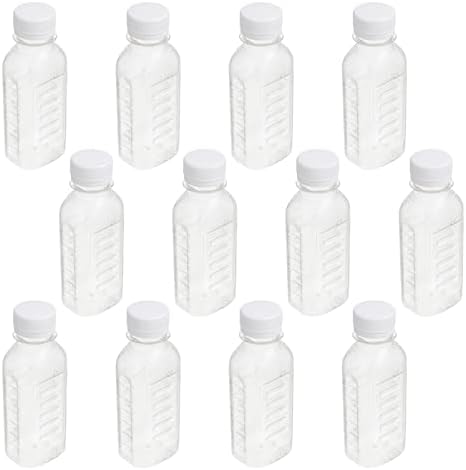 בקבוק שייק Luxshiny מיץ פלסטיק בקבוק צלול לשימוש חוזר של בקבוק ריק מכולות משקה 12 יחידות לשתיית שייק מיצים ומשקאות