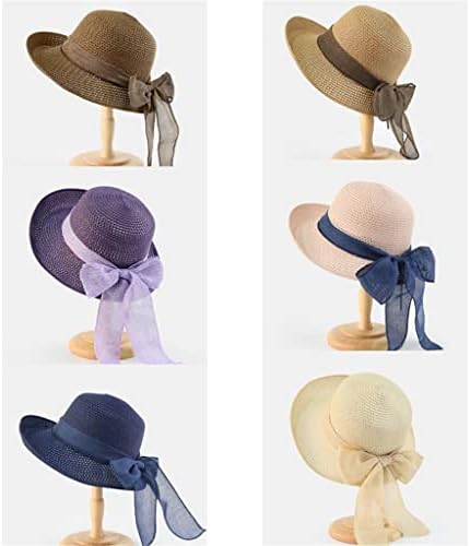 לרכוש קיץ שמש כובעי נשים מתקפל קש בטנת שמש רחב ברים תקליטונים קלוש כובע חופשת חוף סגנון