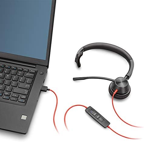 פולי פלנטרוניקס-בלקווייר 3310 אוזניות אוזניים בודדות עם מיקרופון בום-יו אס בי-איי לחיבור למחשב האישי שלך ו/או