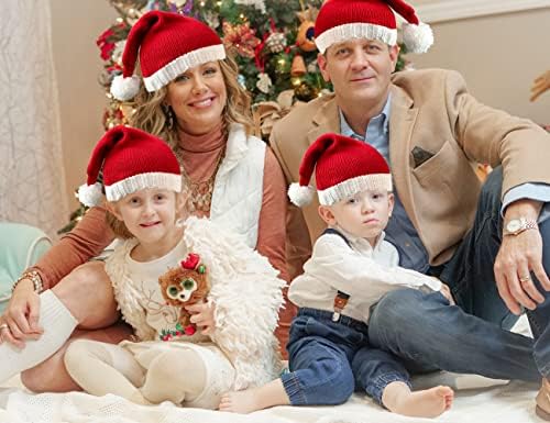 כובע סנטה סנטה סרוג כובעי חג מולד סרוגים כובע חג המולד סרוגה חורפית חורף לילדים מבוגרים