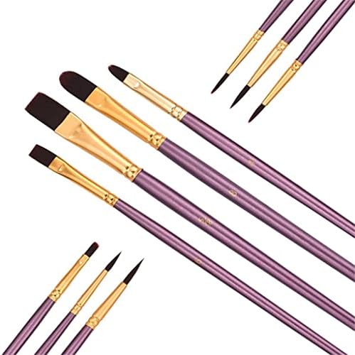 TWDDYC 10 יחידות מברשות צבע סטיות ציור שיער ניילון שמן מברשת שמן אקריליק מברשת גואש עט צבעי עט