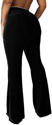 Privimix Privimix קטיפה פעמון קרקעית מכנסי התלקחות אלסטיים מותניים גבוהים מתרחבים יוגה מכנסיים מכנסיים מכנסיים