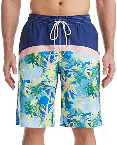 גברים בגד ים גודל בינוני מהיר ייבוש רופף גלישה פס דפוס אופנה מזדמן חוף רק נשוי לשחות