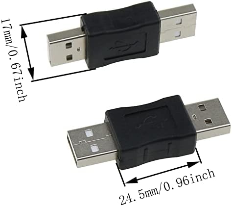 ZZHXSM 2 יחידות USB מתאם USB זכר ל- USB ממיר מתאם מתאם מחליף מגדר זכר
