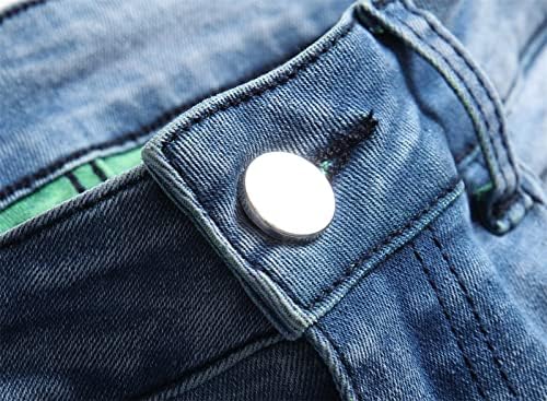 ג'ינס קרוע ורזים של גברים רזים קרועות במצוקה טלאים במצוקה אופנוען מכנסי ג'ינס רגל מחודדת רזה כושר מוטו ג'ין