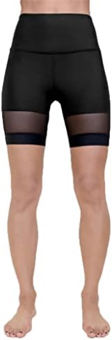 Loodgao לנשים מותניים גבוהות לרשת יוגה מכנסיים קצרים בקרת בטן חותלות אתלטיות חדר כושר ריקוד ספורט