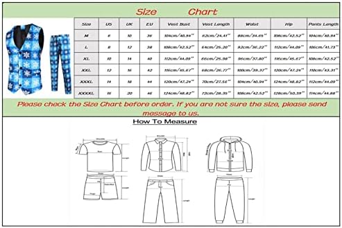 חליפות חג מולד לחג המולד של Wocachi 2 PCS, חג המולד, סנטה קלאוס שלג איש הדפס יחיד חזה חזה מכנסיים מכנסיים