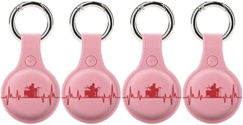 תוף מתופף פעימות לב מגן מקרה תואם עבור איירטאג עם מפתח טבעת אנטי איבד איתור מחזיק מתנה עבור ארנק מטען צווארון