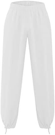 מכנסי פשתן של גברים זפטים עם כיסים רופפים בכושר פתוח תחתון רגיל קיץ מכנסי חוף אופנה מזדמנים
