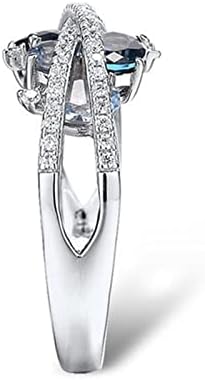 טבעות נירוסטה לנשים לנשים טבעת רטרו קריאייטיב חדש X טבעת זירקון כחולה בים חלול למתנה למתנה