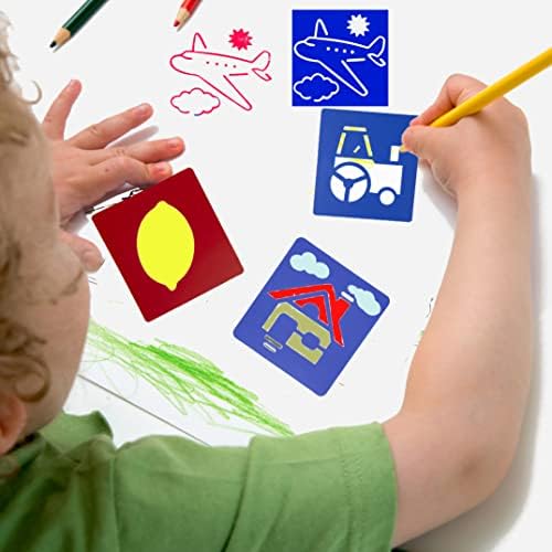 12 יחידות סטנסילים פירות וירקות נושאים תבנית עמ לשימוש חוזר עיקרי צורת גיר שבלונות לילדים רחיץ ציור ציור