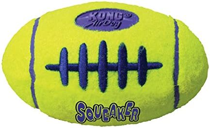 Kong Airdog Squeaker כדורגל מקפיץ ומביא כדור טניס צעצוע לכלבים קטנים, 1