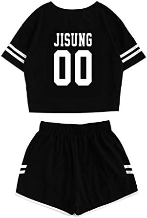 Jung Kook Kpop Stray Kids חולצה + מכנסיים חמים סט וווג'ין פליקס מכנסי טריקו טי-טריקו
