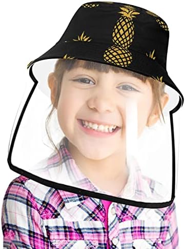 כובע מגן למבוגרים עם מגן פנים, כובע דייג כובע אנטי שמש, אננס פרי זהוב מודרני