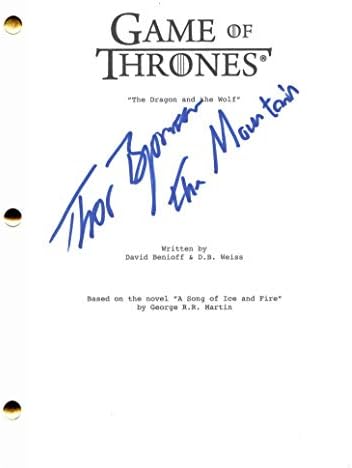 ת'ור ביורנסון חתום חתימה - תסריט פרק משחקי הכס - ההר, ג'ורג 'ר.