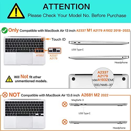 Mosiso תואם ל- MacBook Air 13 אינץ 'מקרה 2020 2019 2018 שחרור A2337 M1 A2179 A1932 תצוגת רשתית