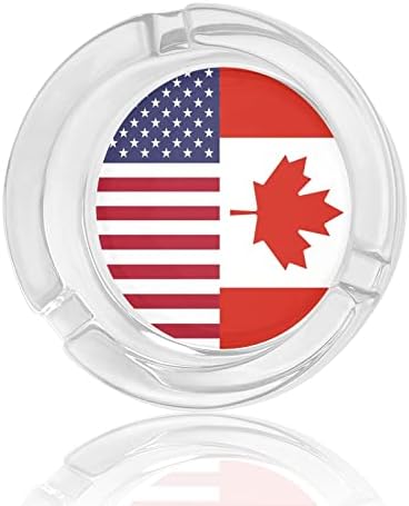 קנדה וארהב דגל מאפרות זכוכית לסיגריות זבל אטום לרוח יכול להדפיס מגשי אפר מפוארים לשימוש במלון פטיו למשרד