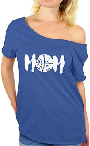 סגנונות מסורבלים כדורסל נשים אמא ספורט אמא גרפיקה מחוץ לחולצת כתף רעיון לבן