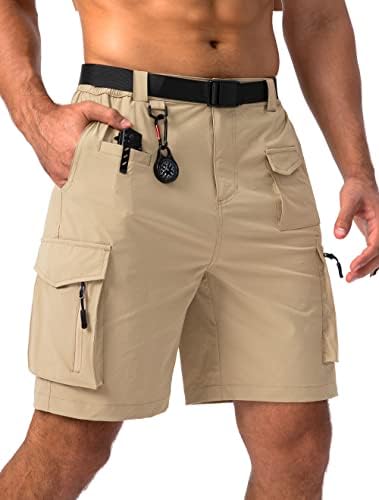 מכנסי מטען לטיולים של Viodia לגברים נמתחים מכנסיים קצרים טקטיים לגברים עם 8 כיסים מהירים מהיר