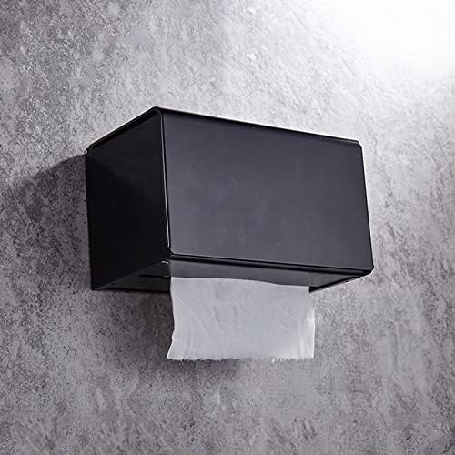 מחזיק נייר טואלט דיג'יאמו חלל אלומיניום חדר אמבטיה שחור נייר נייר קיר רכוב טלפון נייד מתלה נייר