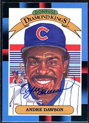 כרטיס Andre Dawson DK 1988 Donruss 9 חתום COA JSA - כרטיסי חתימה של בייסבול בלוח חתימה