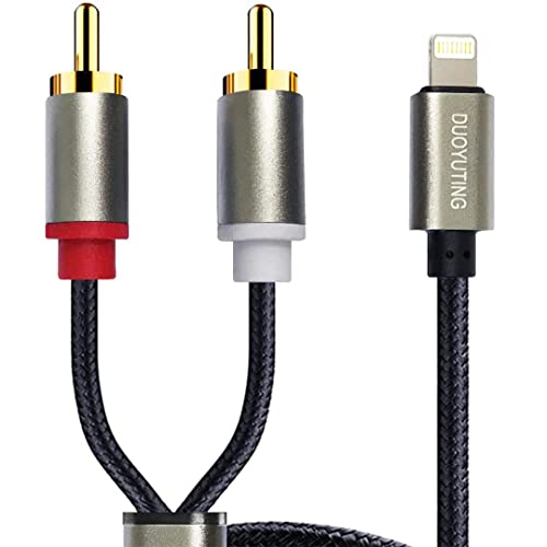 Duoyuting RCA Audio Cable, iOS טלפון לשני Audio y Audio y Audio y לאייפון/תיבת סאונד/מגבר/קולנוע ביתי