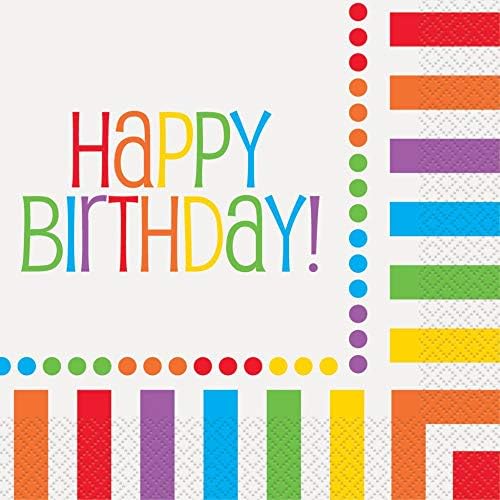 יום הולדת ליום הולדת ייחודי של קשת מפיות נייר, 6.5 x 6.5, רב צבעוני