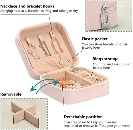 פרחי Umiriko קופסת תכשיטים לנסיעות צמח לנשים, מארגן תכשיטים קטנים של עור PU, קופסאות מחזיקי אחסון מארז