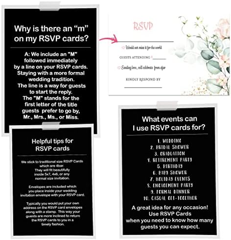 מסיבה חכמה של נייר סומק פורח כרטיסי תגובה עם מעטפות בכל אירוע RSVP הזמנה תוספות לחתונה, מקלחת, סיום לימודים,