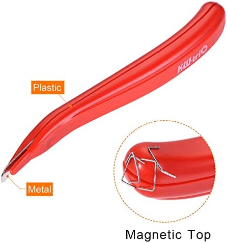 כלי מסיר סיכות של Meccanixity, מושך מהדקים מגנטיים לאביזר שולחן עבודה משרדי, אדום