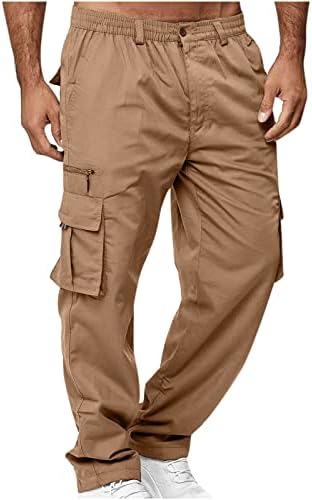 מכנסי מטען גברים מרובים מזדמנים מרובים כיסים חיצוניים מכנסי כושר ישר מכנסיים מכנסיים ארוכים מכנסיים פלוס גודל