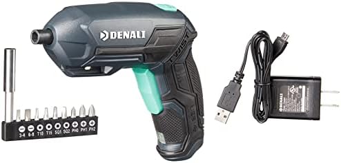Brand - Denali מאת Skil 4V מברג ציר אלחוטי עם סט סיביות של 10 חתיכות ומטען USB