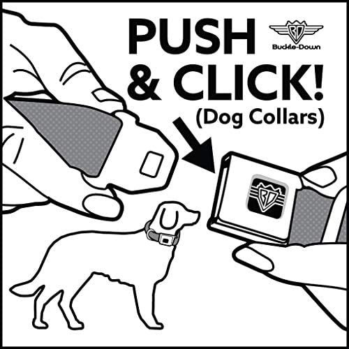 צווארון כלב אבזם חגורת בטיחות מוות ארון מוות ישן אנגלית שחור לבן 15 עד 26 אינץ 'ברוחב 1.0 אינץ'