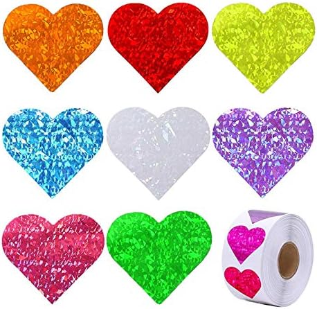 8 סוגים של אהבה צבעונית מדבקת קישוט דפוס לב, אביזרי מתנה של יום האהבה מדבקה דבק עצמית מדבקת עצמית